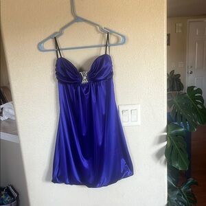 Deb Vibrant Purple Satin Gown